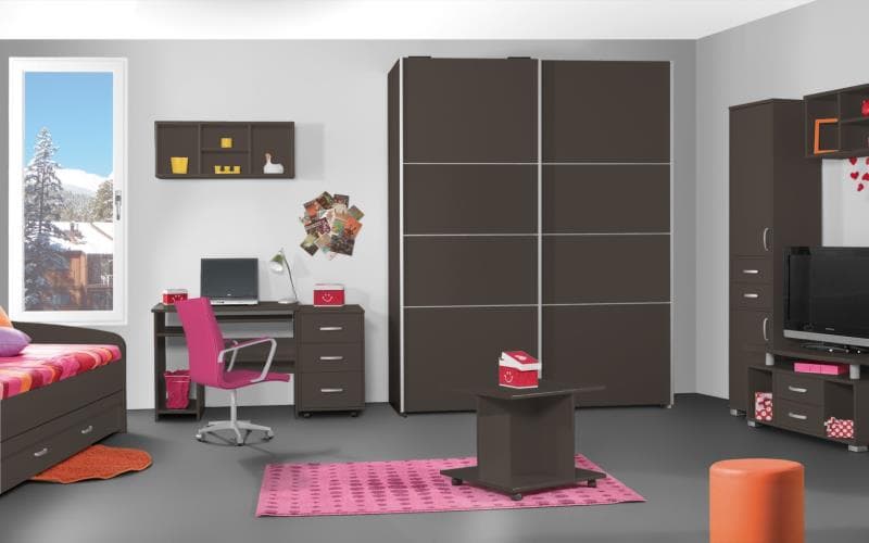 Treviso Handle-less Matt Saturn Lava Bedroom